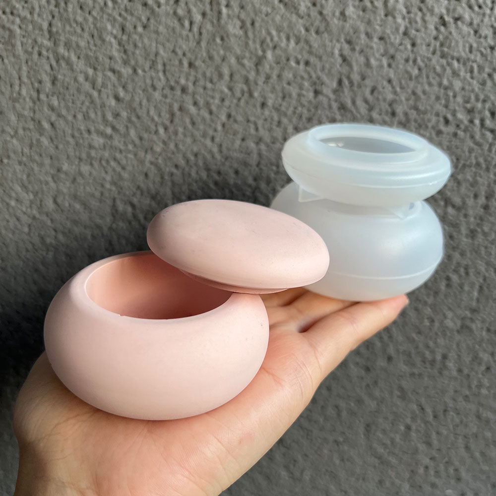 Ceramic Candle Vessel - 둥근 실리콘 몰드 DIY 콘크리트 양초