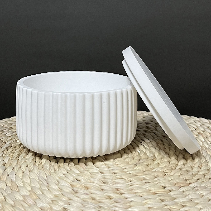 Ceramic Candle Vessel - DIY 스트라이프 수납함 실리콘 몰드 (뚜껑