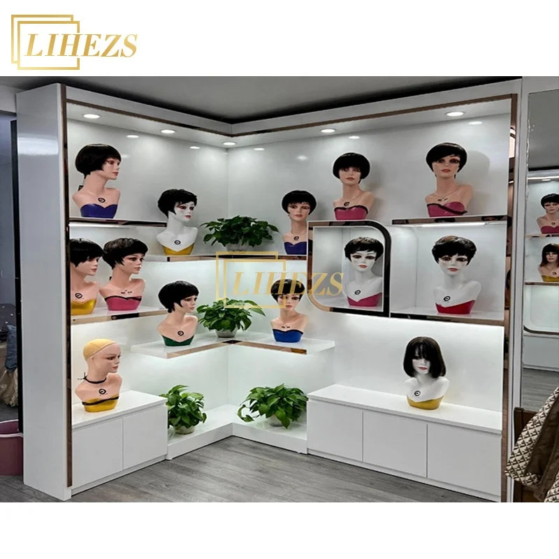 맞춤형 모던 럭셔리 가발 진열장 스탠드 미용실 진열대  - Interior Designer 리뷰 및 가격