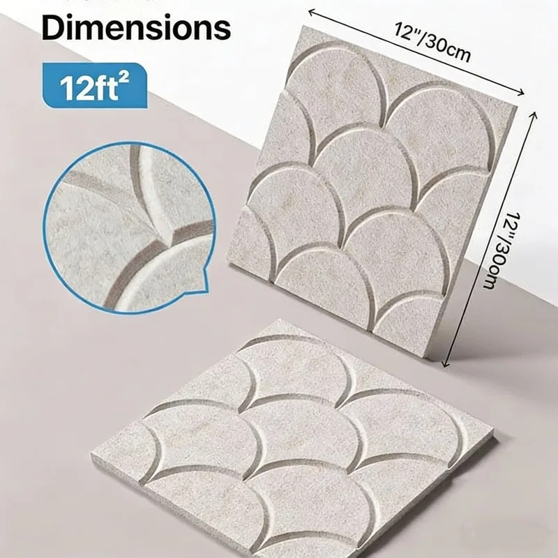 사각형 방음 벽판 피쉬 스케일 질감 자가 접착식 흡음  - Wall Panel 3D Texture 리뷰 및 가격