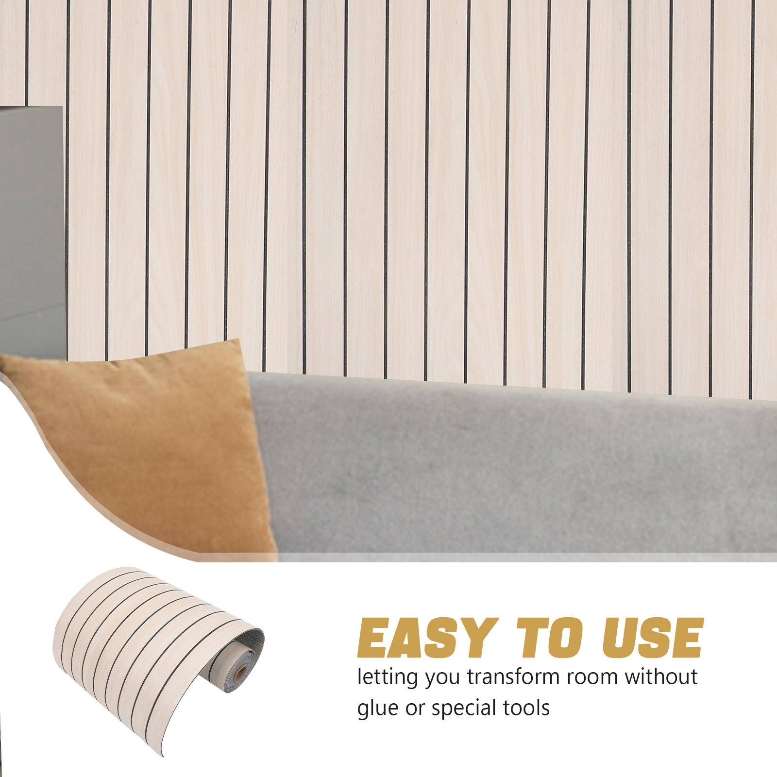 300x40cm 슬랫 벽 패널 3D 장식 벽지 자체 접 - Wall Panel 3D Texture 리뷰 및 가격