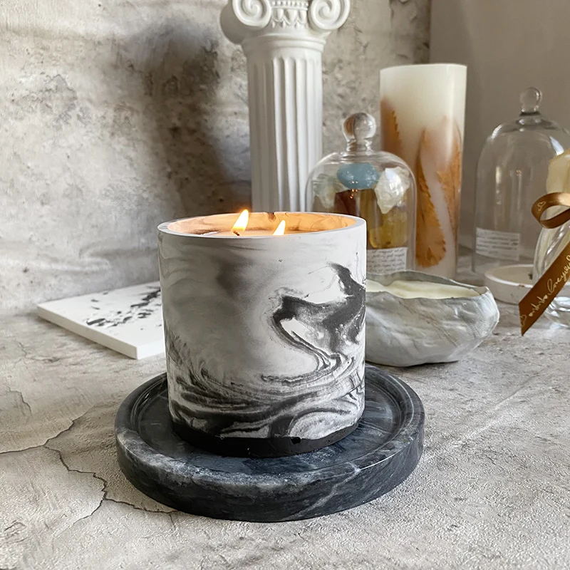 3 크기 촛불 컵 홀더에 대 한 라운드 시멘트 콘크리트 - Ceramic Candle Vessel 리뷰 및 가격